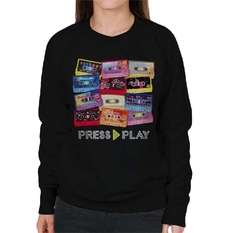 gym ready hoodieTrolls Cassette Press Play Women's Sweatshirt