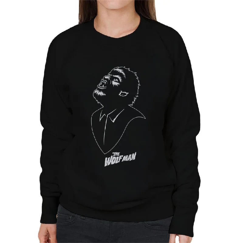 cozy workout hoodieThe Wolf Man Looking Up Women's Sweatshirt