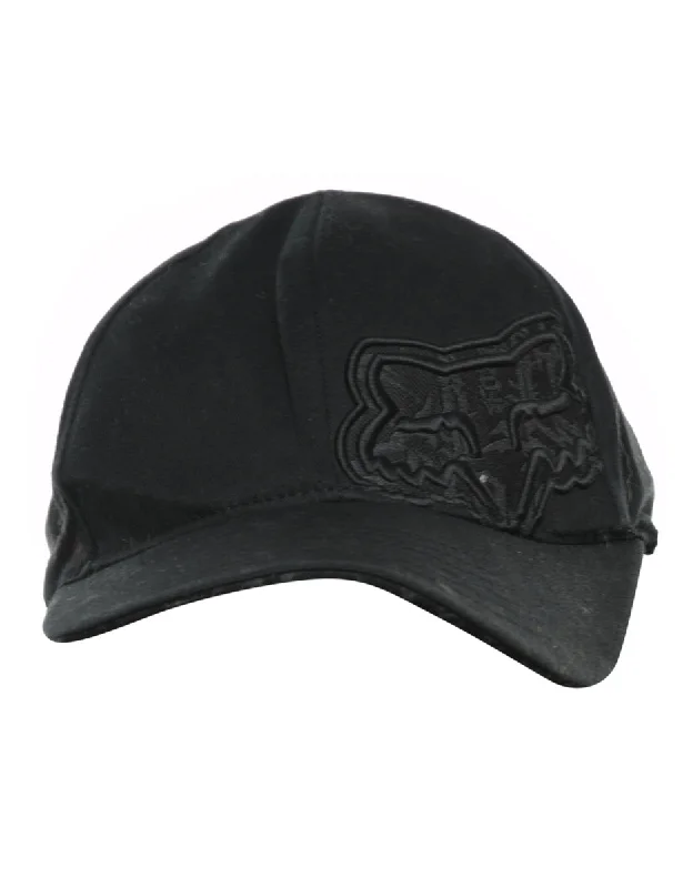 Great Deals warm jacketBlack Embroidered Cap - XS