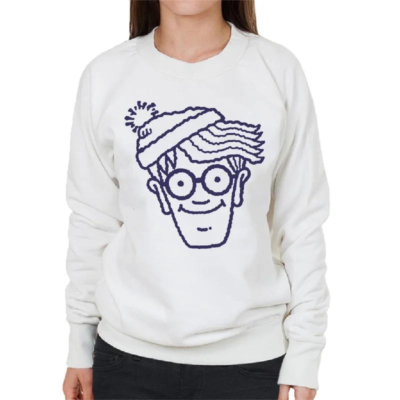 chic fitness hoodieWhere's Wally Blue Outline Women's Sweatshirt