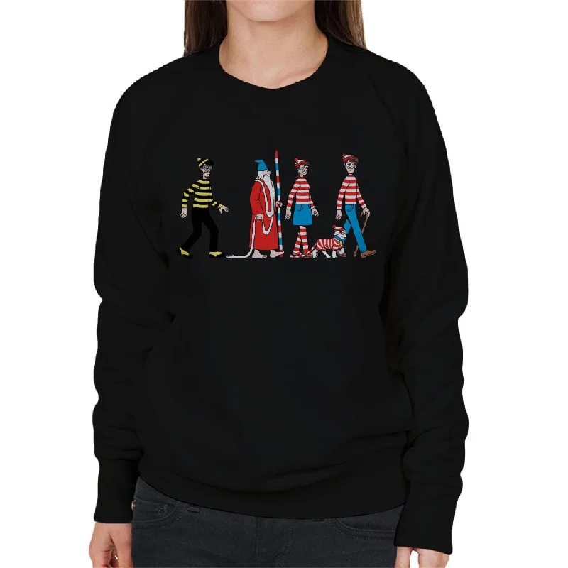 trendy gym wear hoodieWhere's Wally Characters Walking Women's Sweatshirt