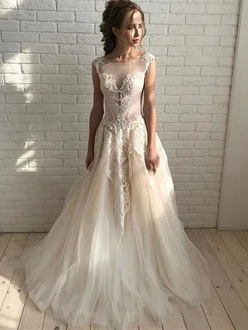 Unmissable Offer Beautiful Prom Dresses Scoop Aline Tulle Open Back Prom Dress Long Evening Dress JKL1251
