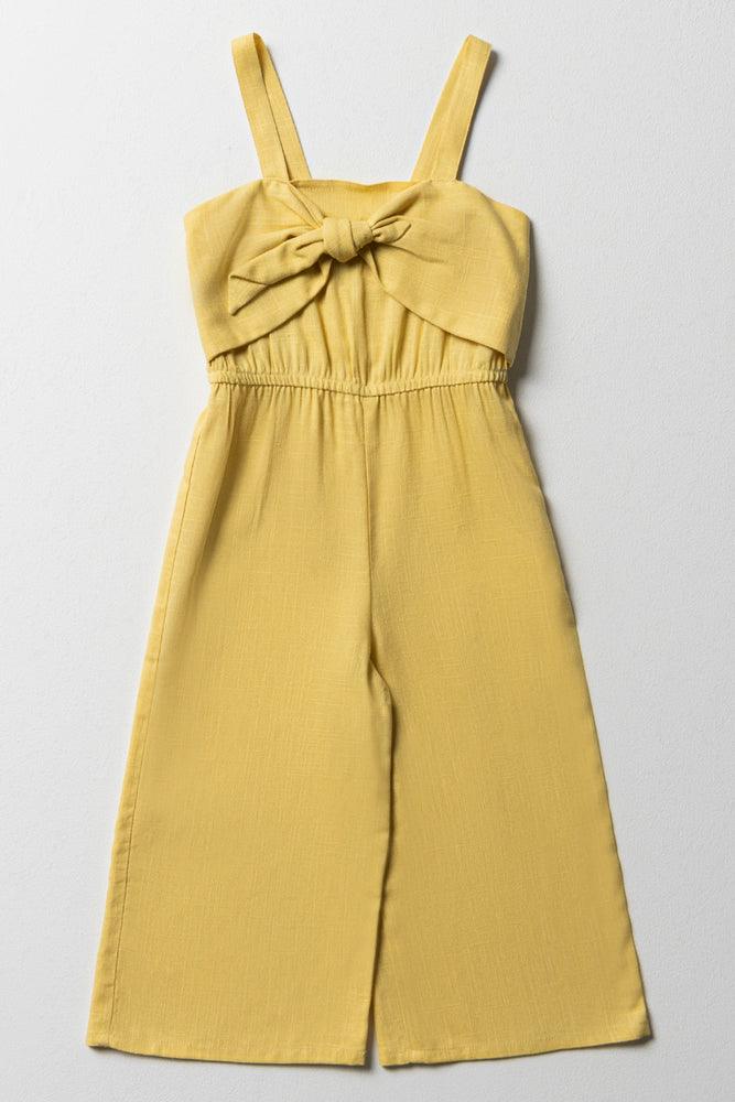 Fantastic Offers floral dressBow Jumpsuit Yellow