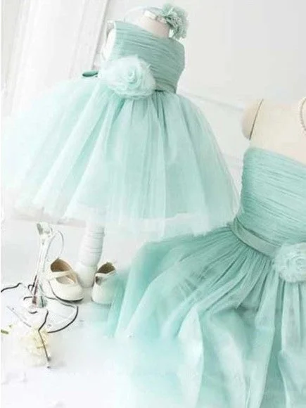 Stock Clearance Flower Girl Dresses Ball Gown Lilac Hand-Made Flower Bowknot JKF006
