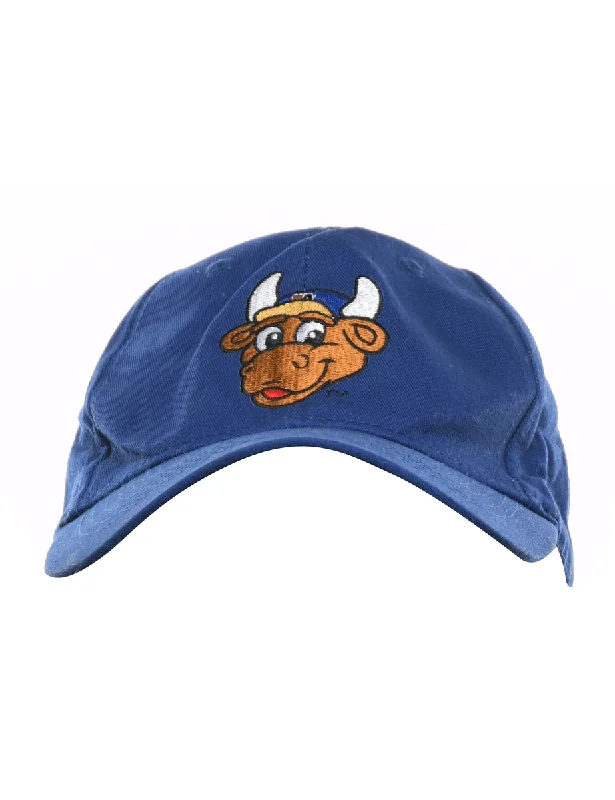 Discount Mania cold weather coatBlue Embroidered Cap - XS