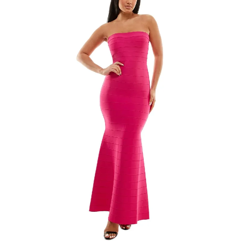 elegant dressBebe Womens Knit Strapless Maxi Dress