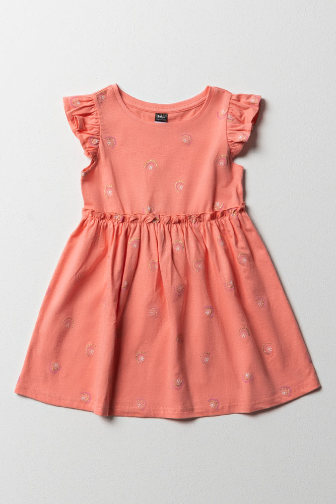 Midnight Madness stylish dressFlutter Sleeve Dress Orange