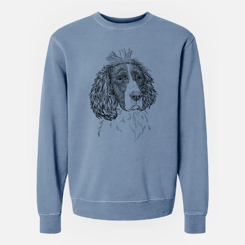 sleek gym hoodieDoodled Fern the English Springer Spaniel - Unisex Pigment Dyed Crew Sweatshirt