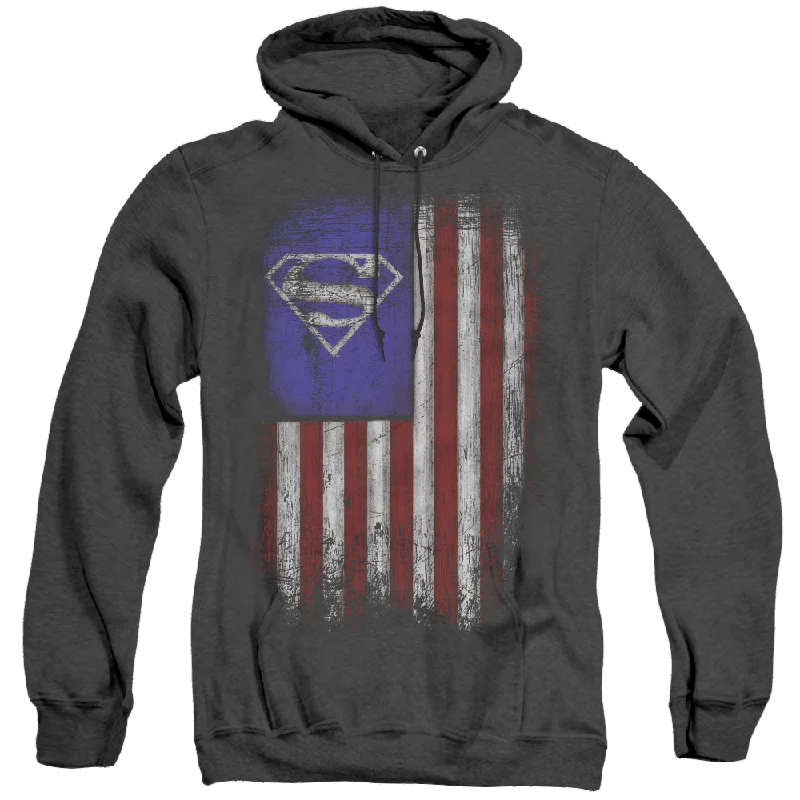 oversized pullover sweatshirtSuperman Old Glory Shield - Heather Pullover Hoodie