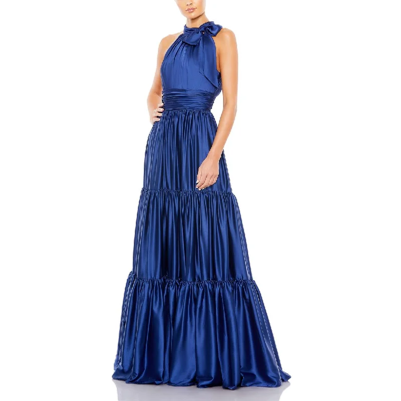 denim dressMac Duggal Womens Satin Halter Evening Dress