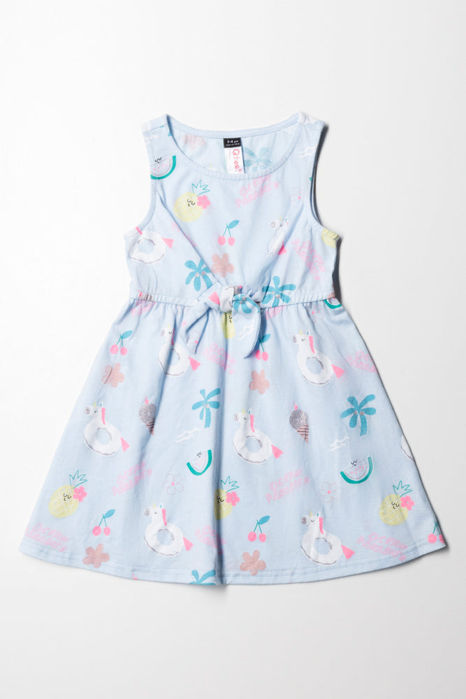 Exclusive Preview t-shirt dressUnicorn Sleeveless Knit Dress With Tie Light Blue