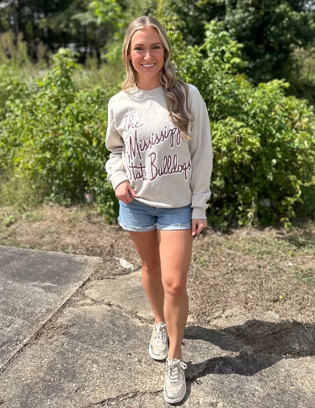 warm insulated jacketMississippi State Bulldogs Beverly Sand Thrifted Sweatshirt