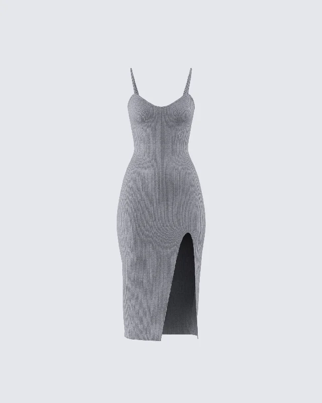 Hurry In bodycon dressIlana Grey Rib Sweater Dress