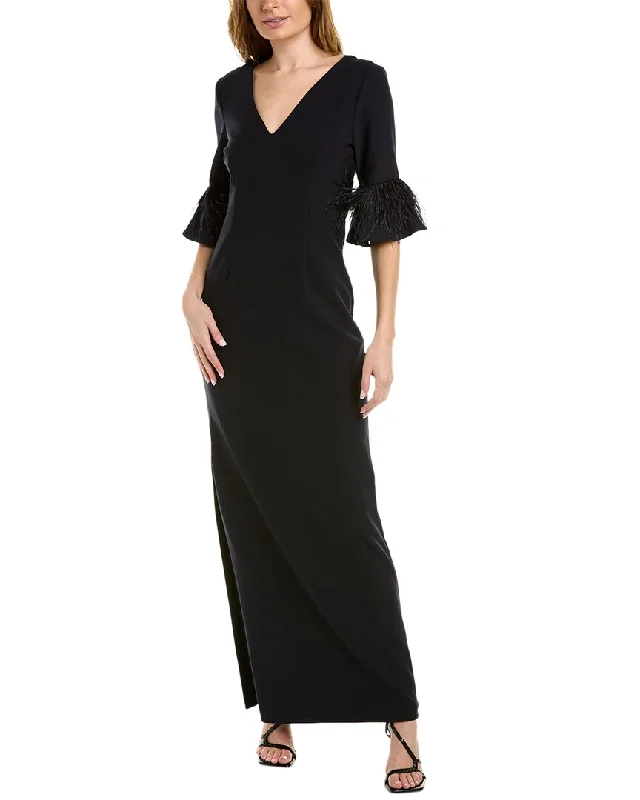 Clearance Sale draped dressAidan Mattox V-Neck Gown