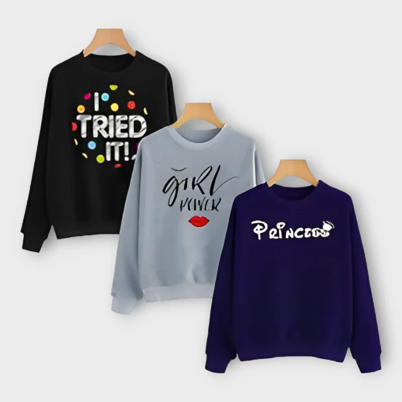 Deal Zone eco-friendly fitness hoodiePack Of 3 Winter Printed Sweatshirt For Women's Deal Zone eco-friendly fitness hoodiePack Of 3 Winter Printed Sweatshirt For Women's