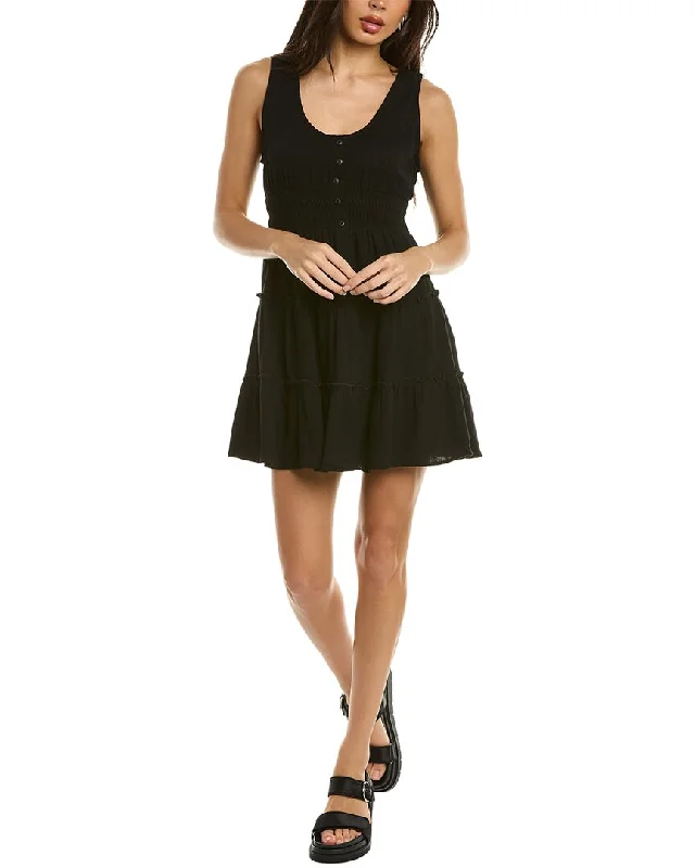 Clearance Items trendy dressBrook + Lynn Tiered Linen-Blend Mini Dress