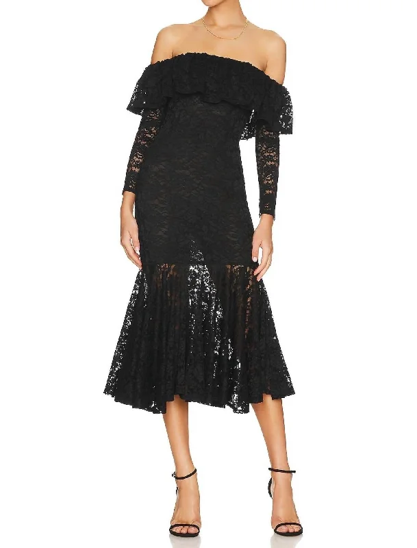 long sleeve dressAlessia Midi Dress In Black