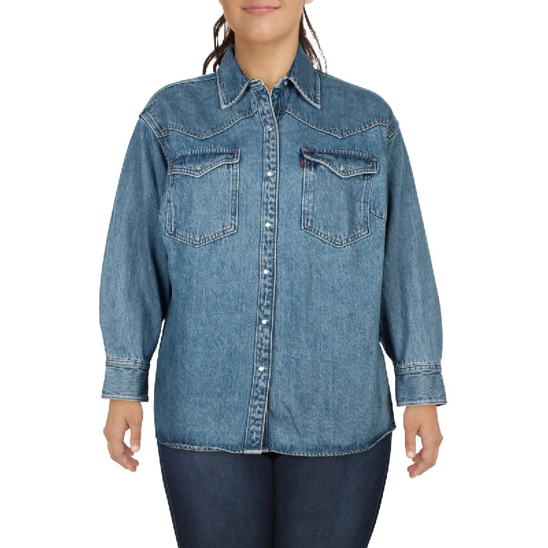 Special Promotion stylish blazer coatPlus Womens Cotton Long Sleeve Denim Jacket