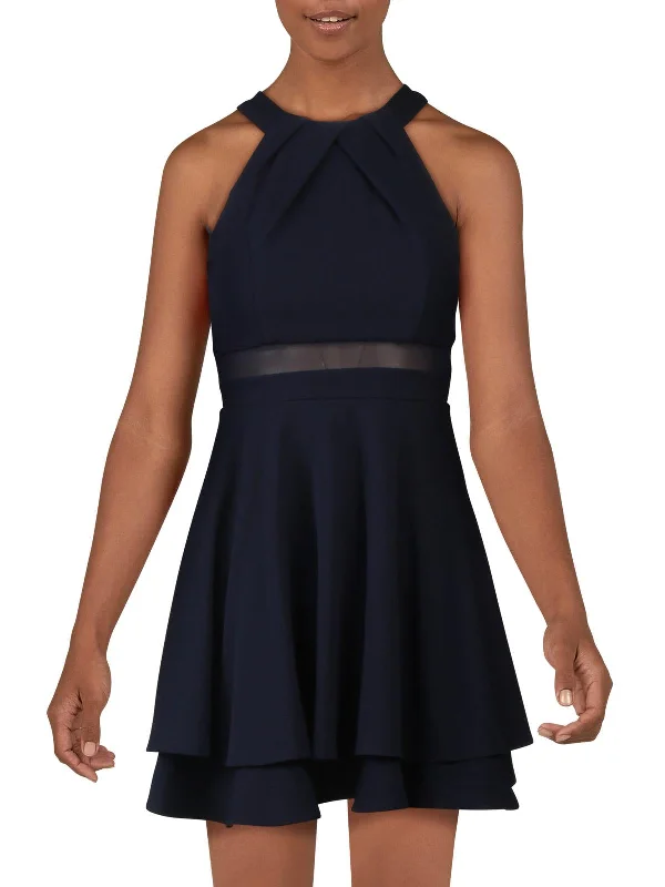 silk dressJuniors Womens Sleevless Mini Cocktail Dress