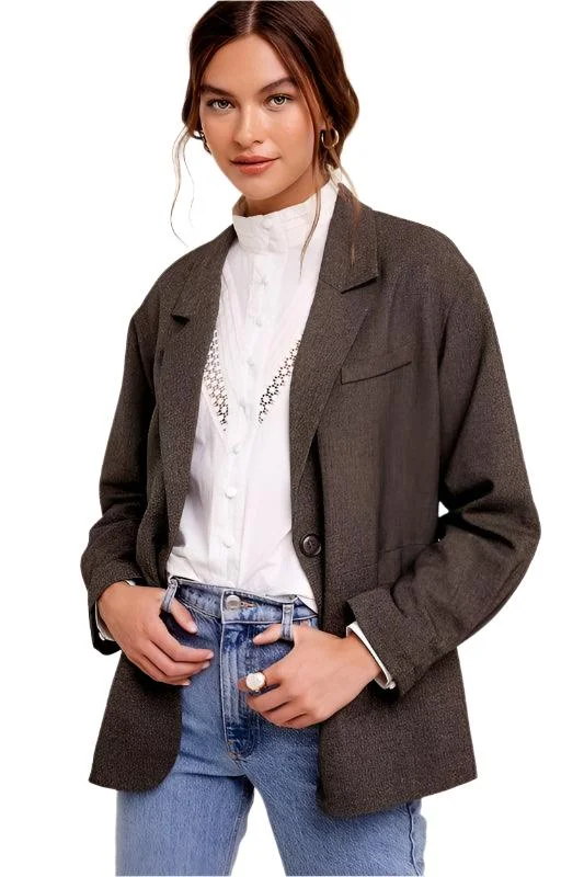 cozy winter jacketOversized Solid Blazer