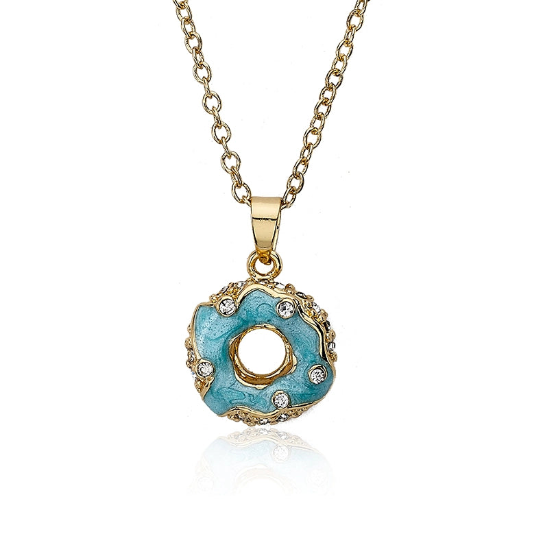 boho dressTwin Star Sparkle Light Blue Donut Necklace