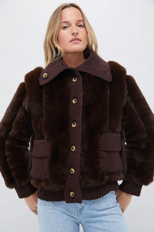 Big Discounts warm outerwearMahogany Faux Fur Walden Jacket