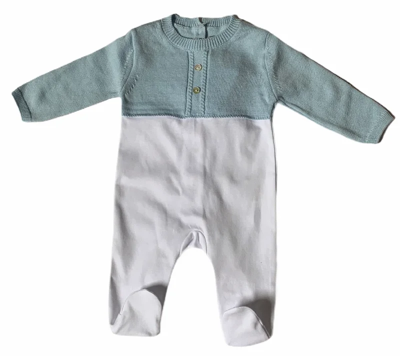 Price Drop summer dressPurete Blue and White Footie