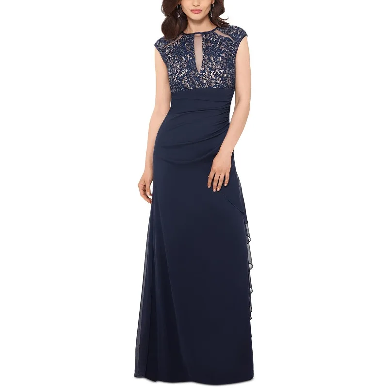 stylish dressBetsy & Adam Womens Ruffled Maxi Evening Dress