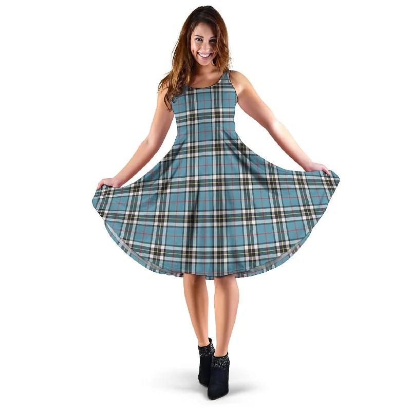 Massive Deals Thompson (Thomson) Tartan Sleeveless Midi Womens Dress