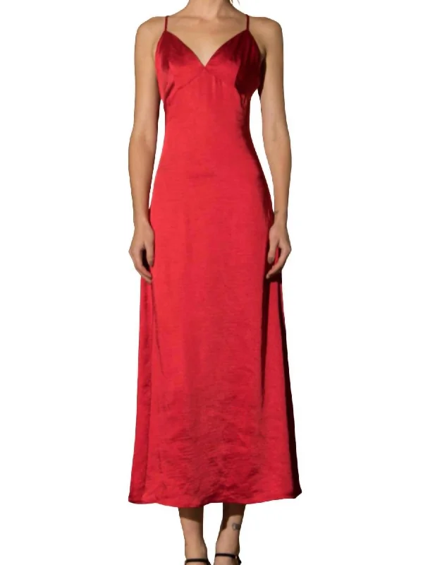 playful dressSatin Maxi Dress In Burgundy