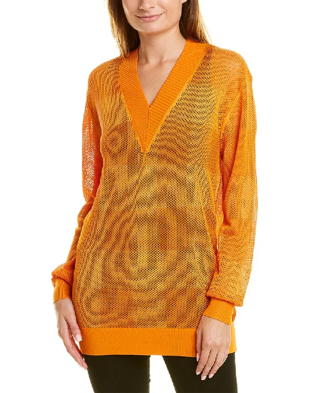 Overstock cold weather coatBurberry Check Mesh Sweater