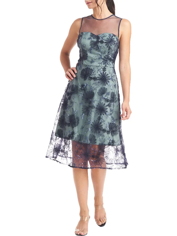 Stock Clearance wrap-around dressShelby Womens Sequined Midi Cocktail and Party Dress