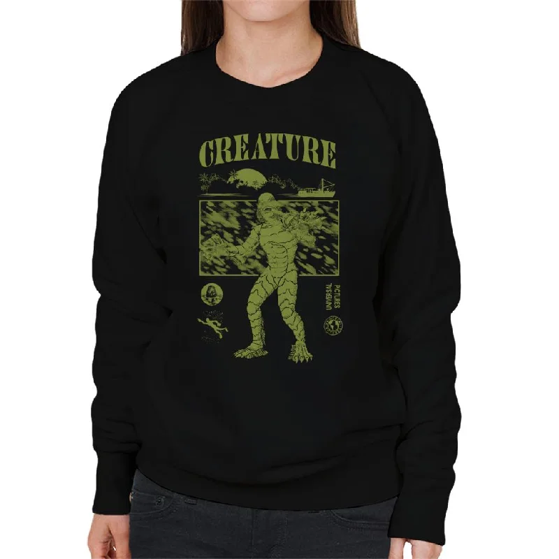 urban workout sweatshirtThe Creature From The Black Lagoon Sunset Boat Women's Sweatshirt