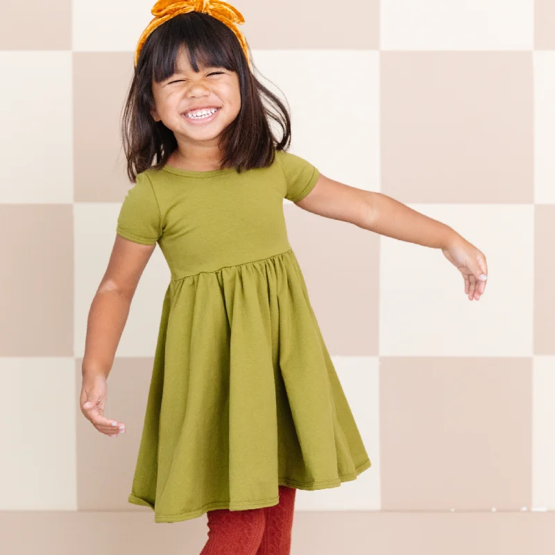 While Supplies Last lace-up dressBright Olive Everyday Dress