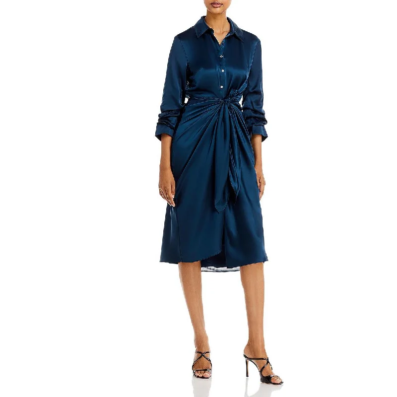 tiered dressCinq a Sept Womens Silk Maxi Shirtdress