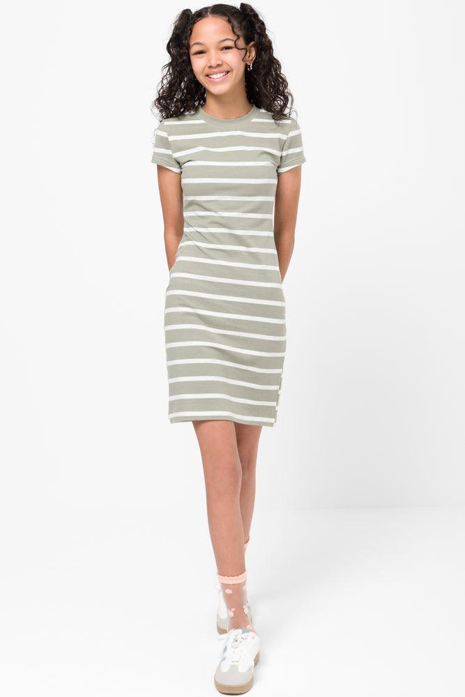 Best Bargains pleated dressStriped Bodycon Dress Green