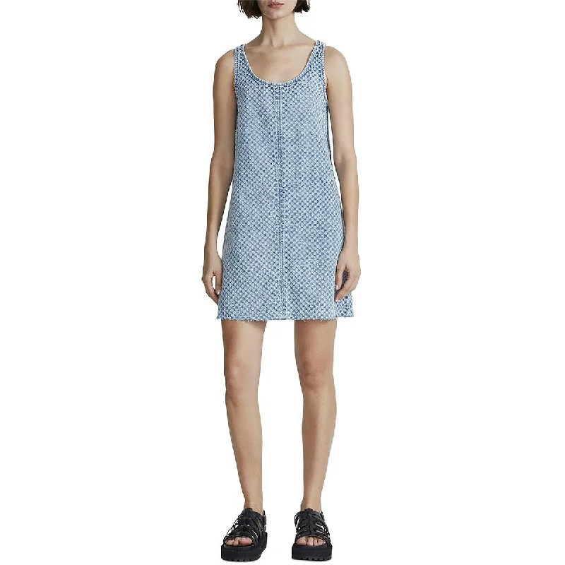 wool dressRag & Bone Womens Distressed Denim Shift Dress