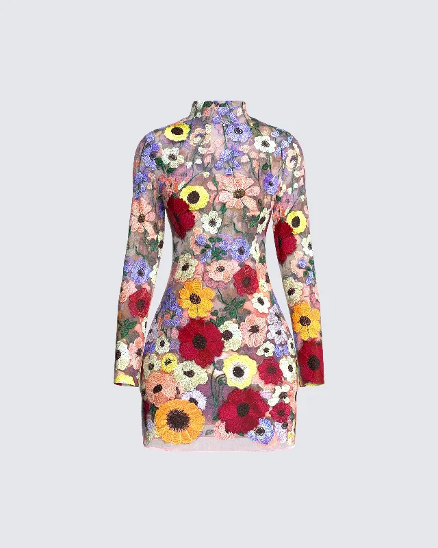 Super Bargain romantic dressFlora Flower Mini Dress
