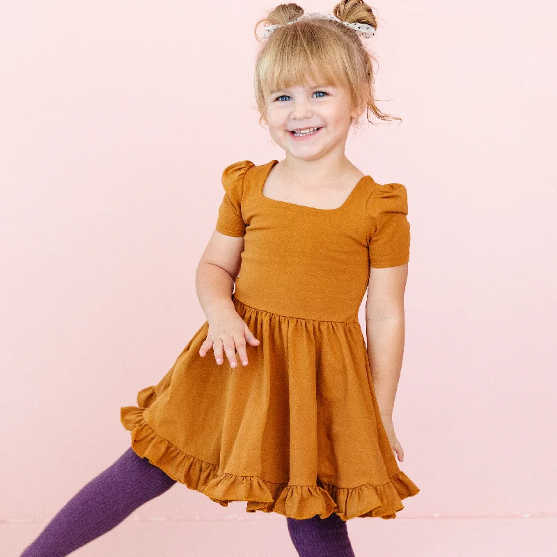 Act Fast denim dressPecan Mod Twirl Dress