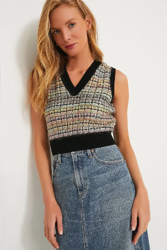 Discount Deals soft shell coatMulticolored Tweed Vest