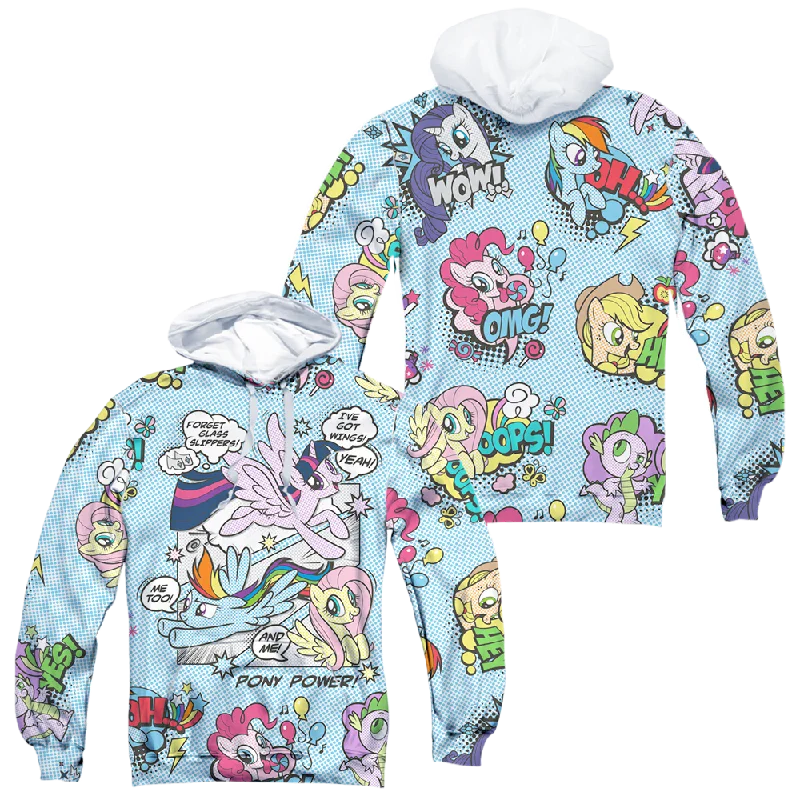 Overstock Sale casual hoodieMy Little Pony Friendship Is Magic Pony Comic (Front/Back Print) - All-Over Print Pullover Hoodie
