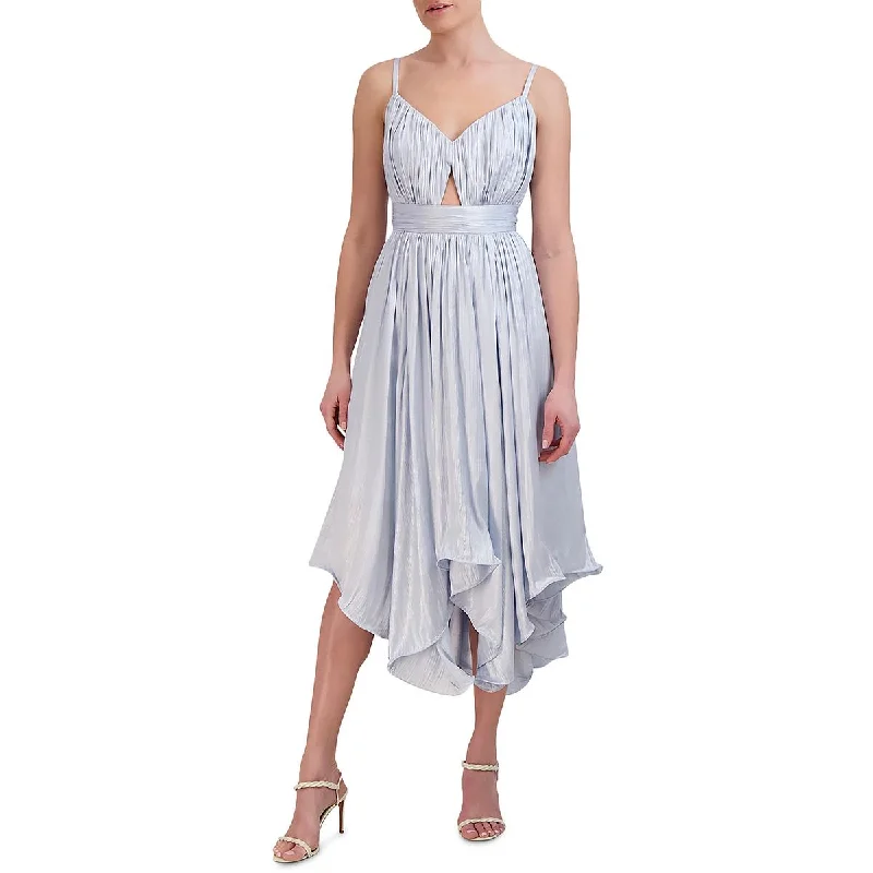 wrap-around dressBCBGMAXAZRIA Womens Below Knee Pleated Midi Dress