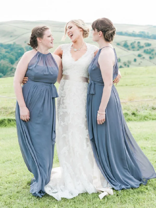 Can't Be Beat Chic Bridesmaid Dresses A-line Scoop Long Chiffon Simple Cheap Bridesmaid Dresses JKB075 Can't Be Beat Chic Bridesmaid Dresses A-line Scoop Long Chiffon Simple Cheap Bridesmaid Dresses JKB075