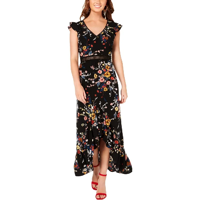 wrap dressCity Studio Womens Juniors Floral Open Back Maxi Dress