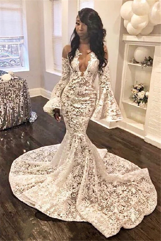 Midnight Madness Elegant Fit and Flare Unique Lace Appliques Prom Dresses Long Sleeves Sheer Tulle Evening Gowns Midnight Madness Elegant Fit and Flare Unique Lace Appliques Prom Dresses Long Sleeves Sheer Tulle Evening Gowns