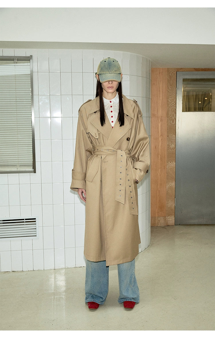 Closeout Sale chic padded coatKhaki Double-Breasted Coat