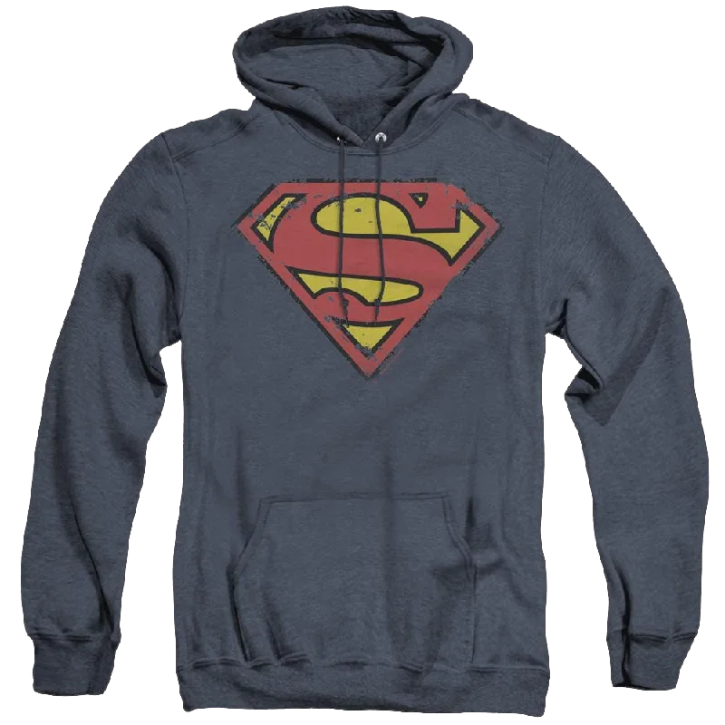 chic hoodieSuperman Distressed Shield - Heather Pullover Hoodie