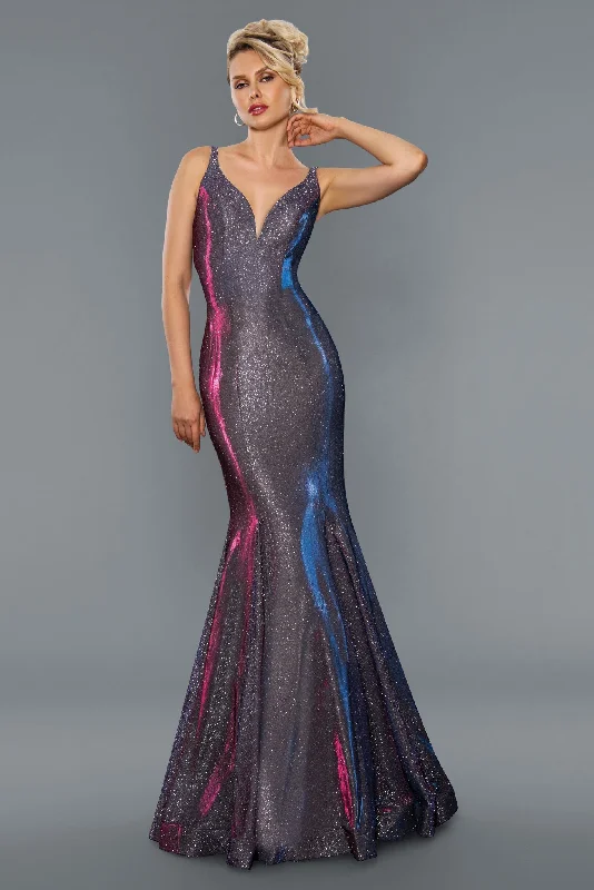 fitted bodycon dressStella Couture 22059 Size 2 Long Shimmer Mermaid formal Prom Dress Iridescent Gown