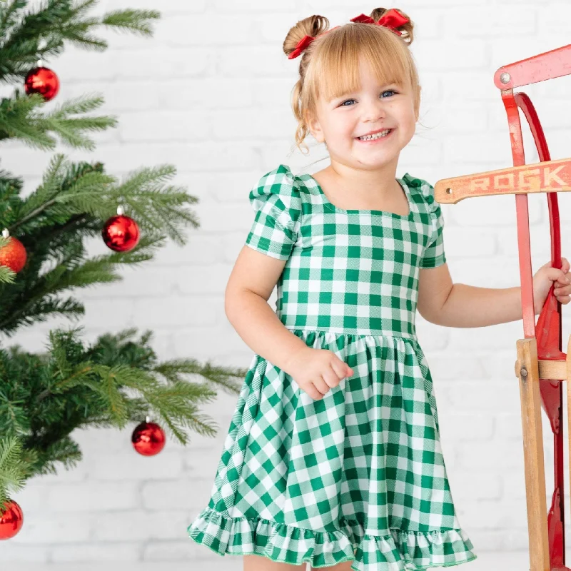 Can't Miss ashionable dressMint/Noble Gingham Mod Twirl Dress