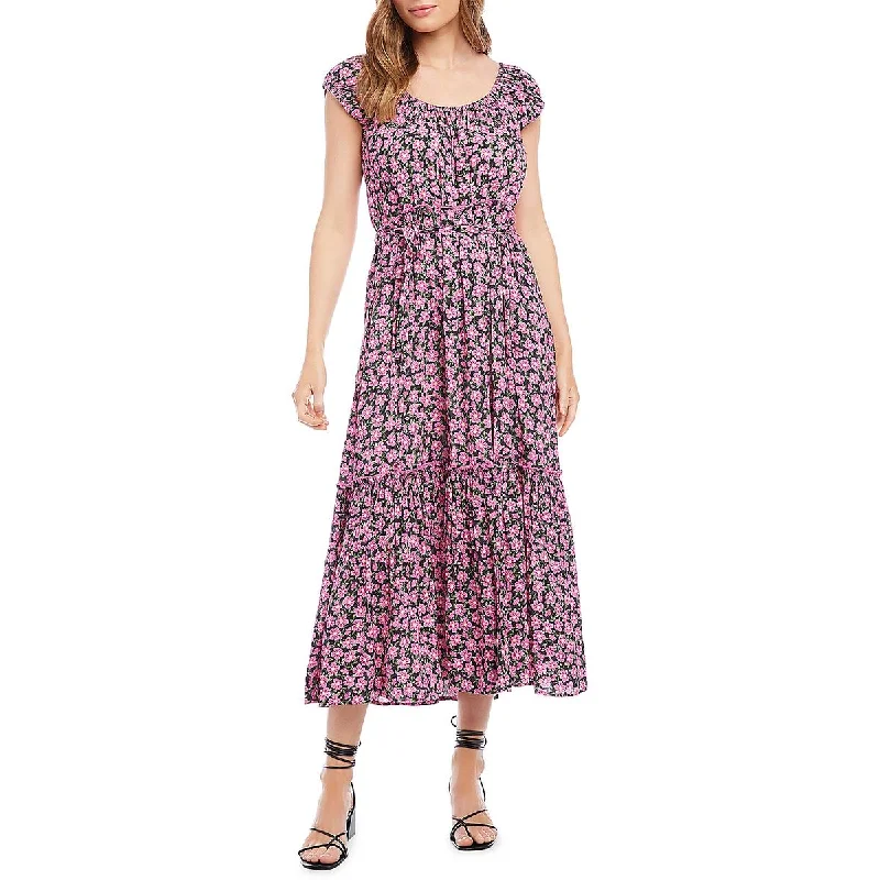 lace dressKaren Kane Womens Floral Scoop Neck Midi Dress